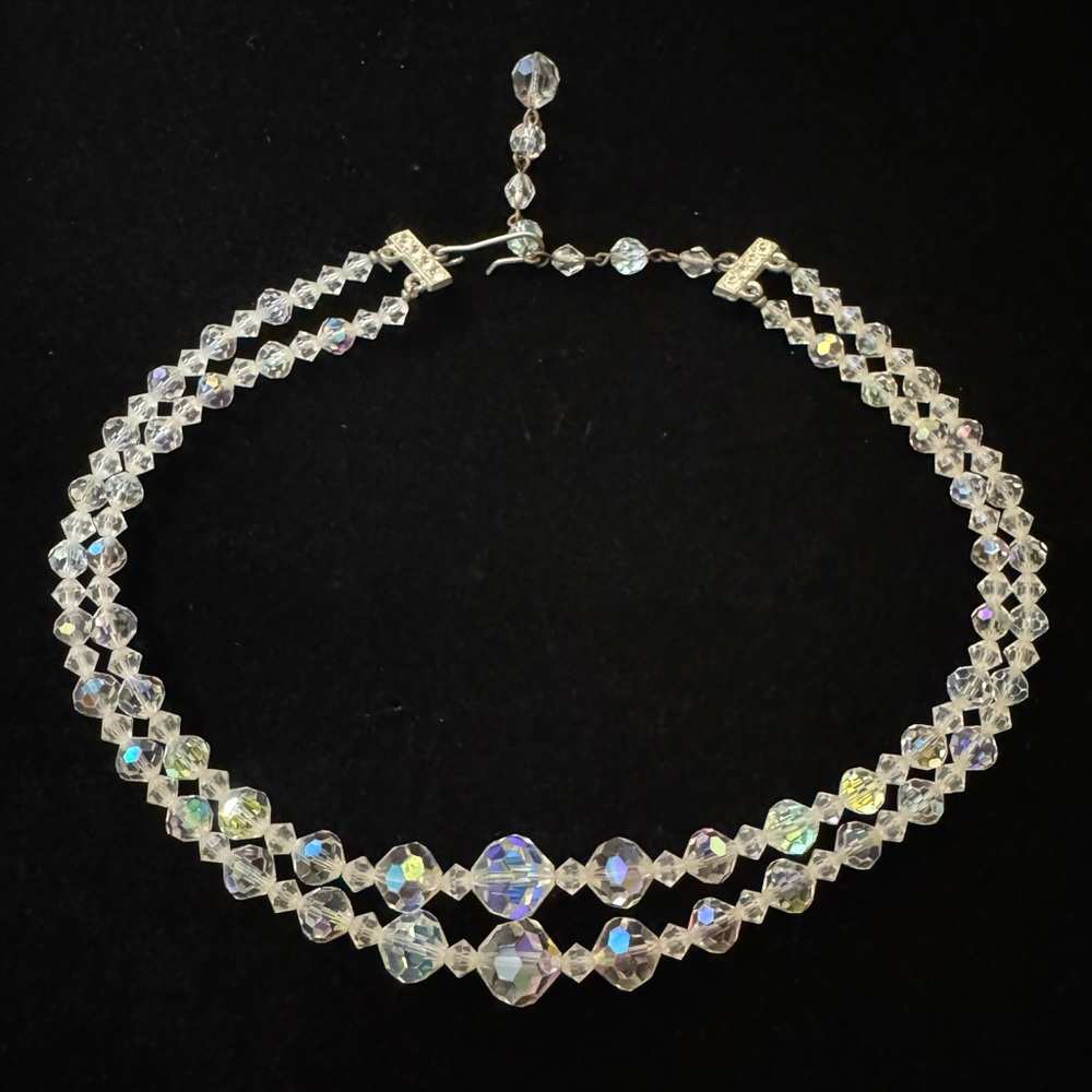 Crystal Aurora Two-Strand Choker Necklace